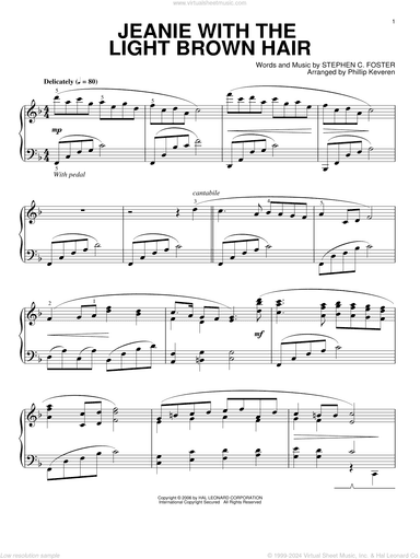 Jeanie With The Light Brown Hair (arr. Phillip Keveren)