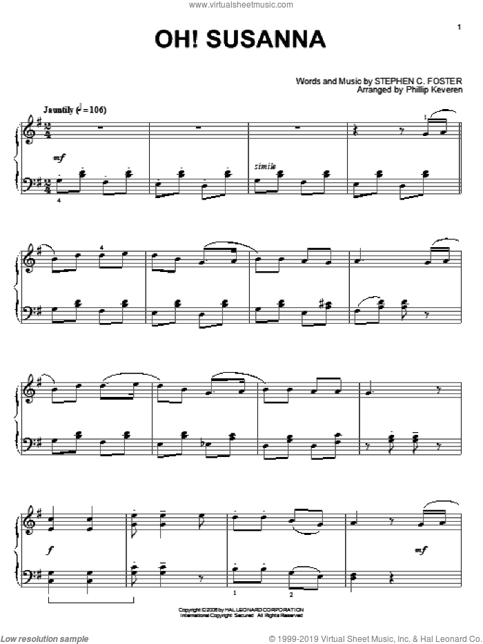 Oh! Susanna (arr. Phillip Keveren)