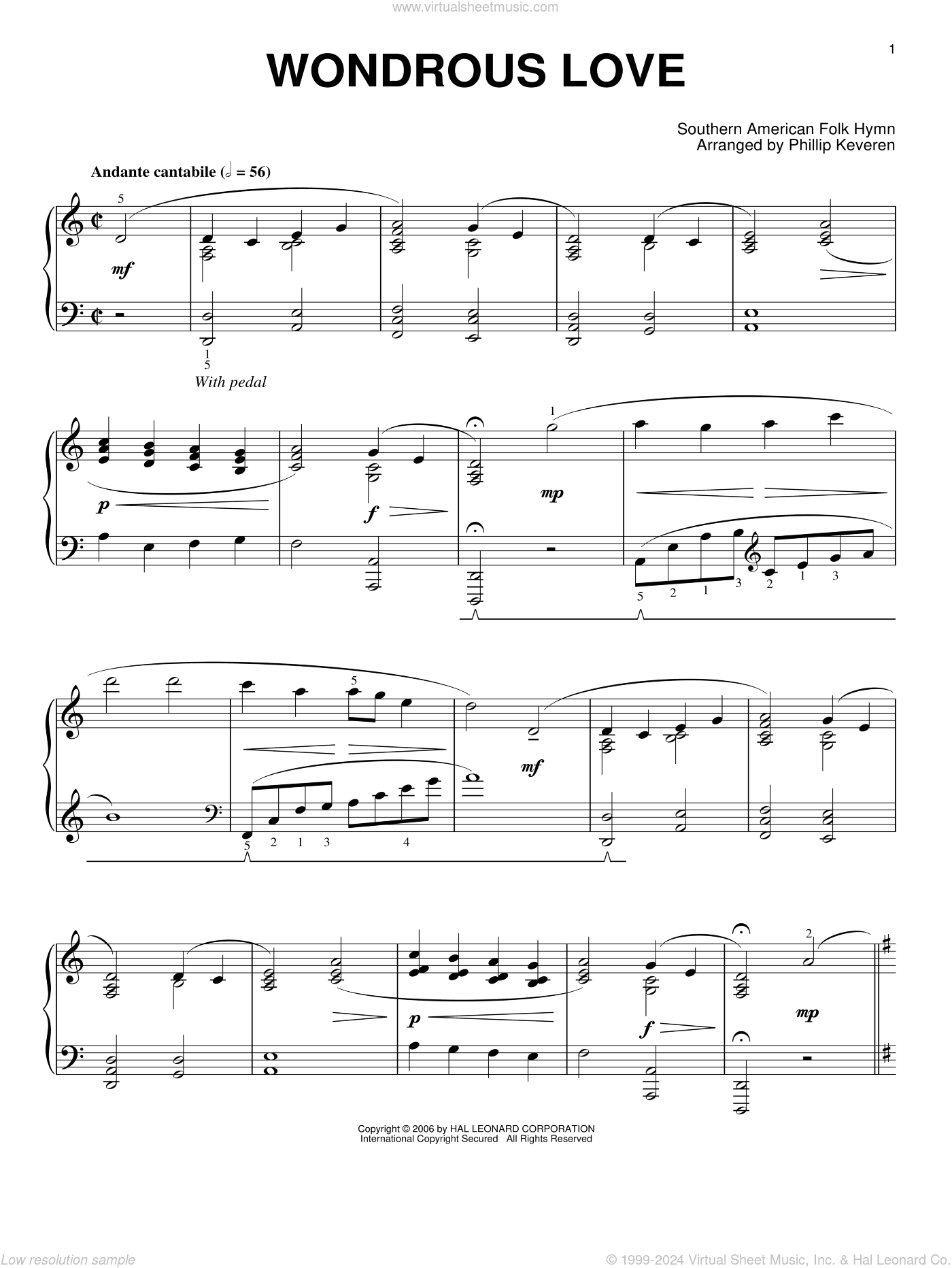 Wondrous Love (arr. Phillip Keveren)