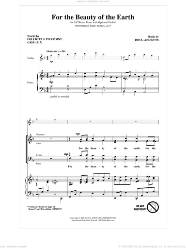 For The Beauty Of The Earth (arr. Richard A. Nichols)