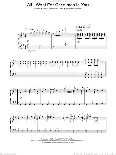 All I Want For Christmas Is You, (intermediate)
