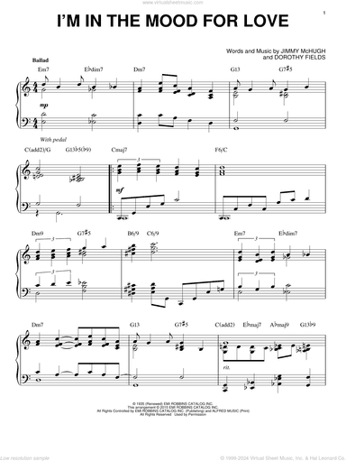 I'm In The Mood For Love [Jazz version] (arr. Brent Edstrom)