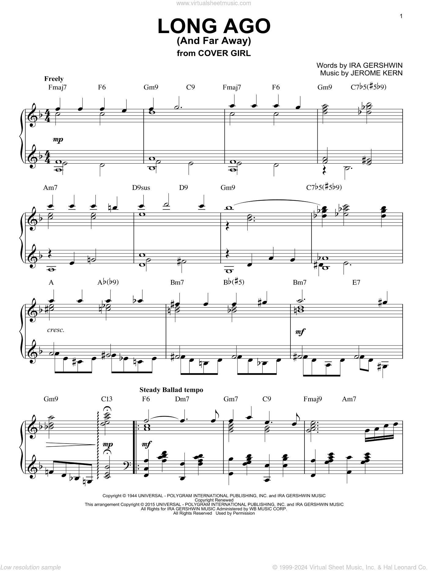 Long Ago (And Far Away) [Jazz version] (arr. Brent Edstrom)