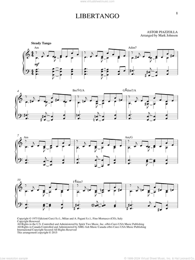 Libertango, (intermediate)