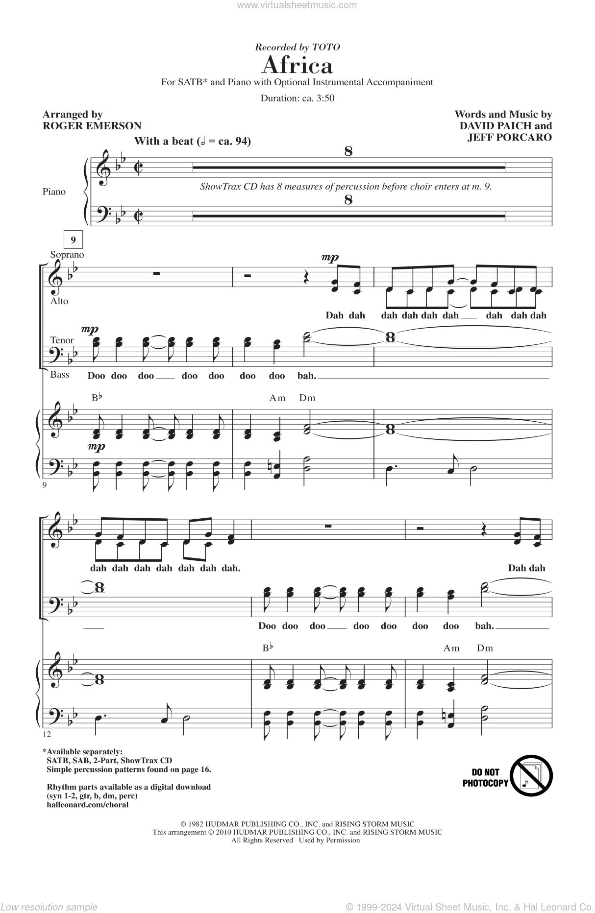 Africa (arr. Roger Emerson)
