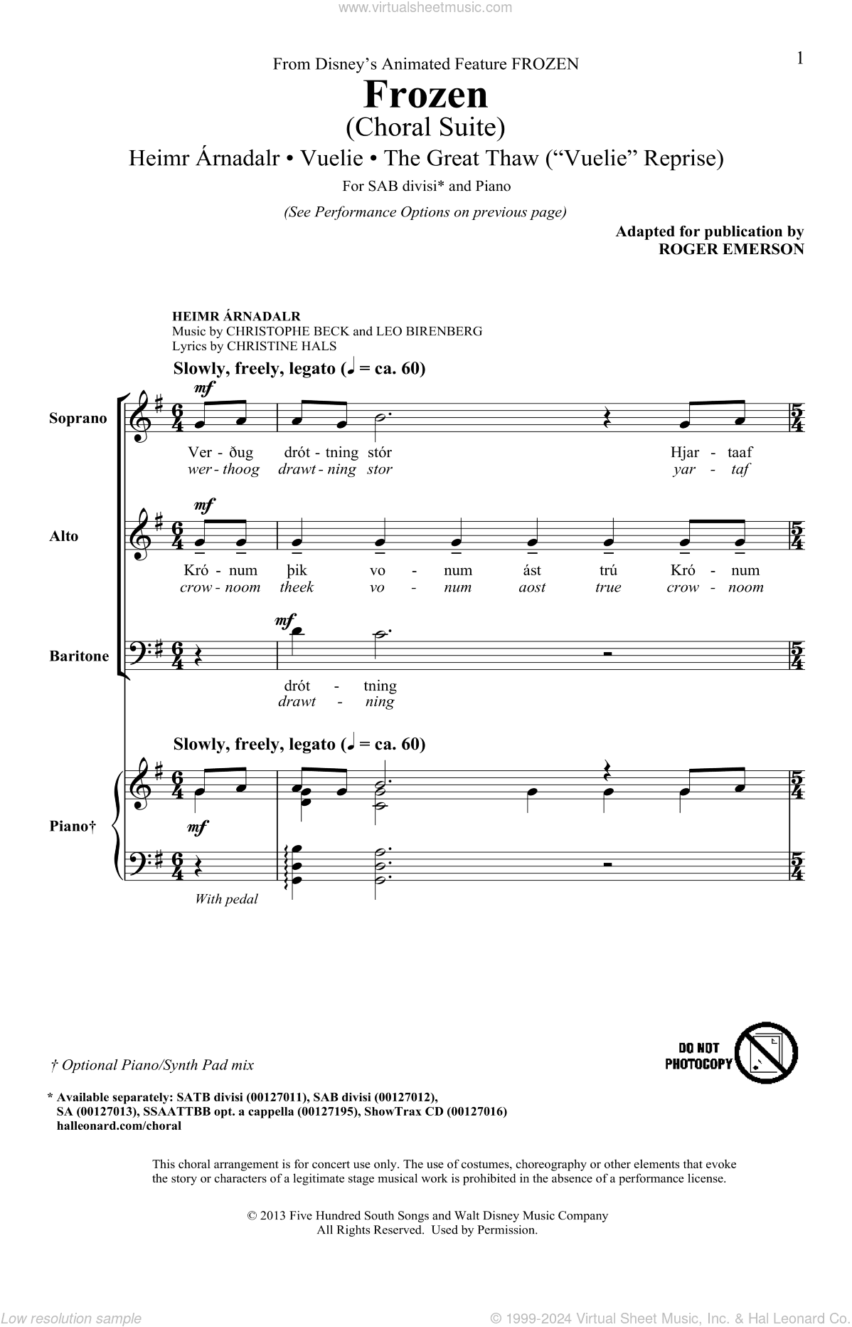 Frozen (Choral Suite)