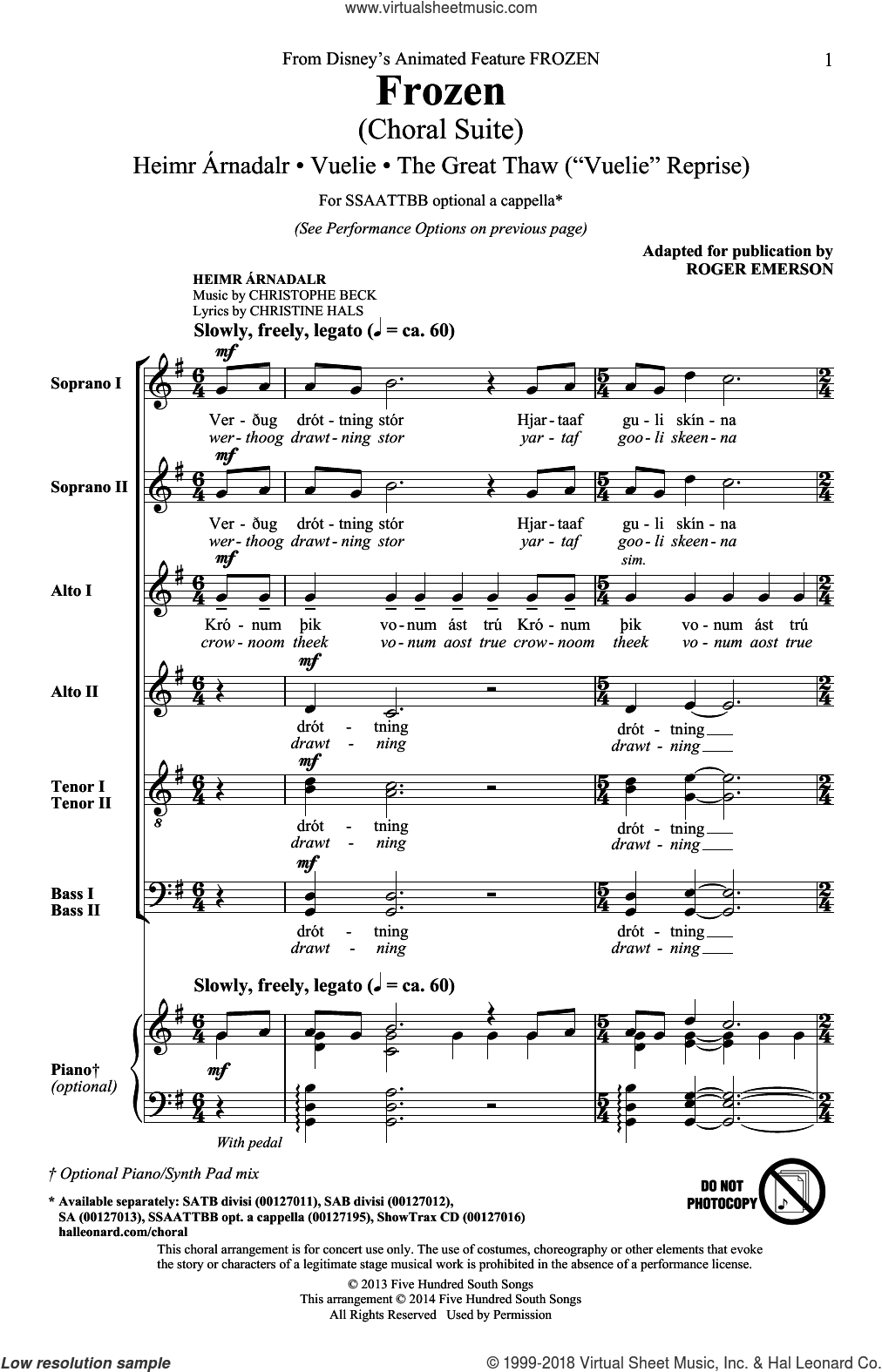 Frozen (Choral Suite)