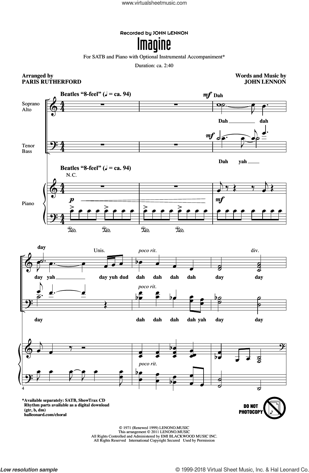 Imagine (arr. Paris Rutherford)