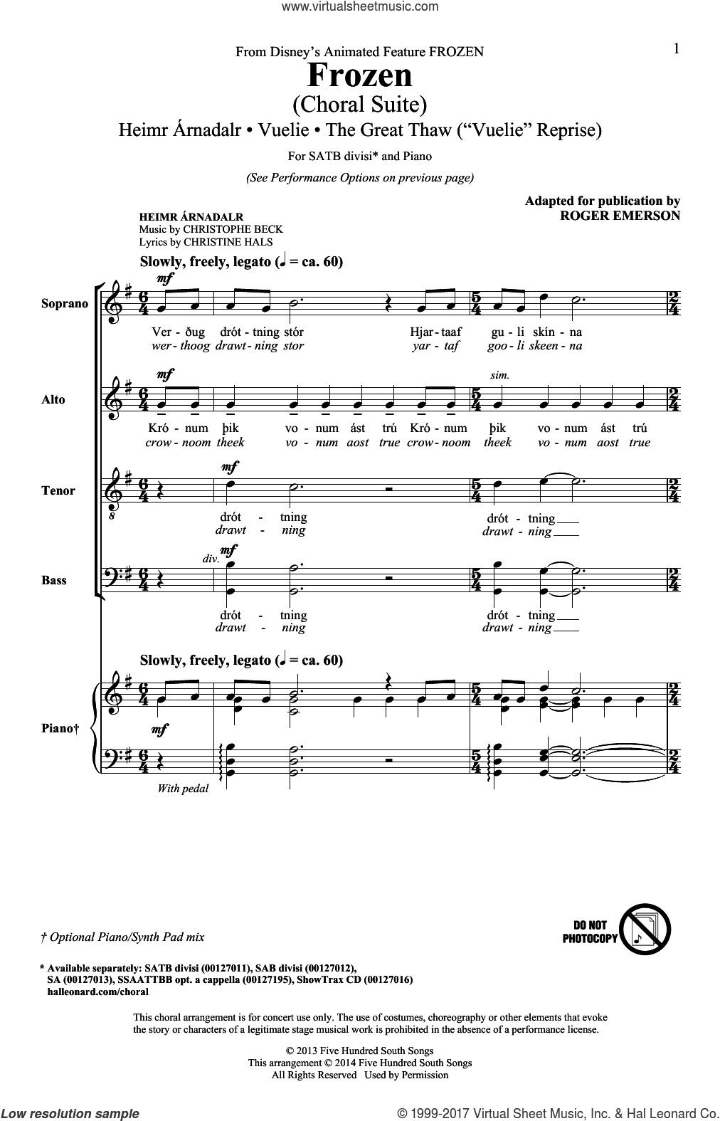 Frozen (Choral Suite)