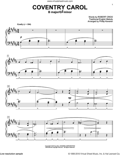 Coventry Carol (arr. Phillip Keveren)