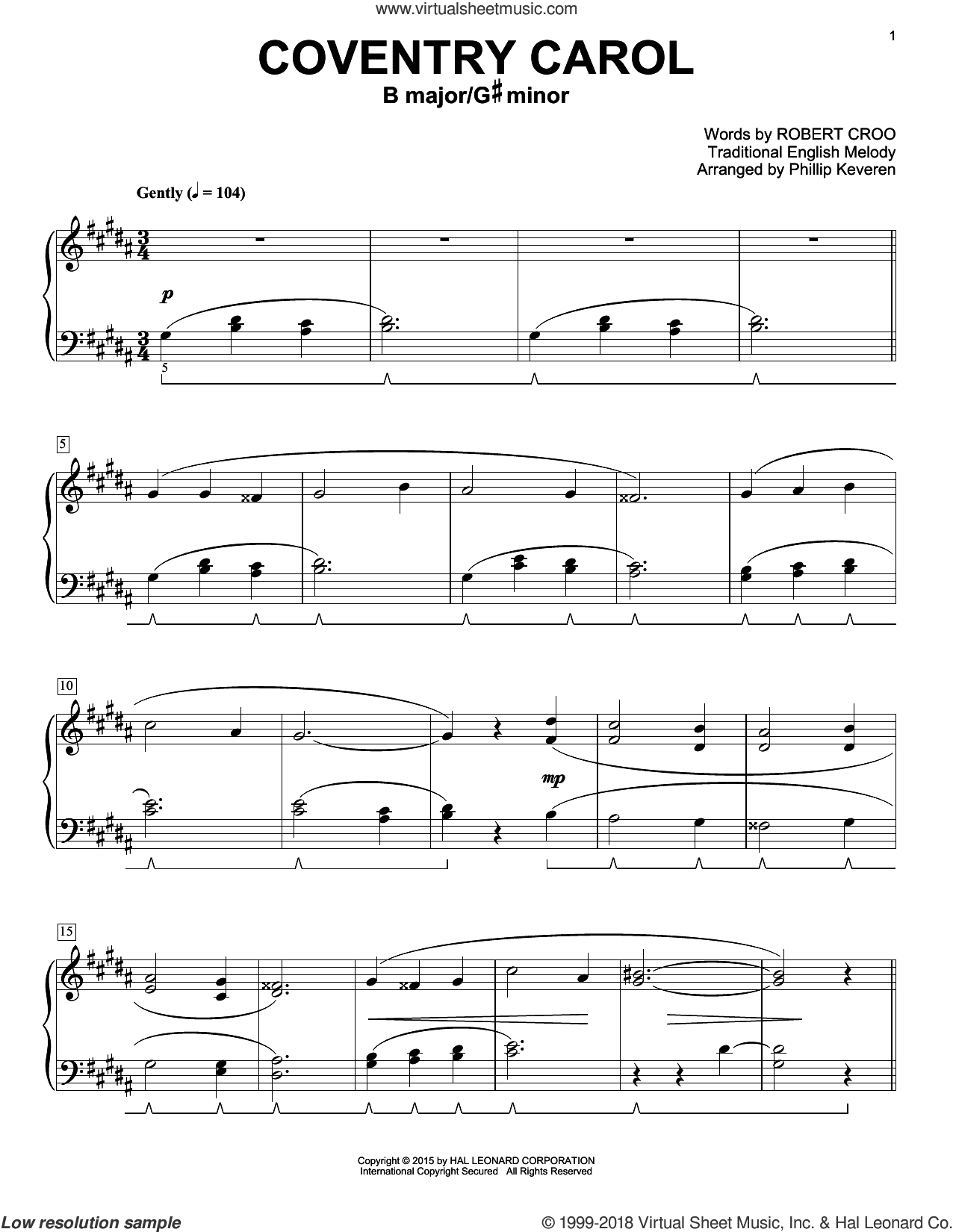 Coventry Carol (arr. Phillip Keveren)