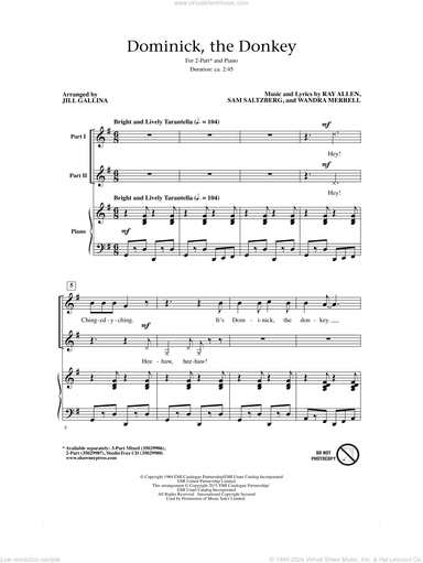 Dominick, The Donkey (arr. Jill Gallina)