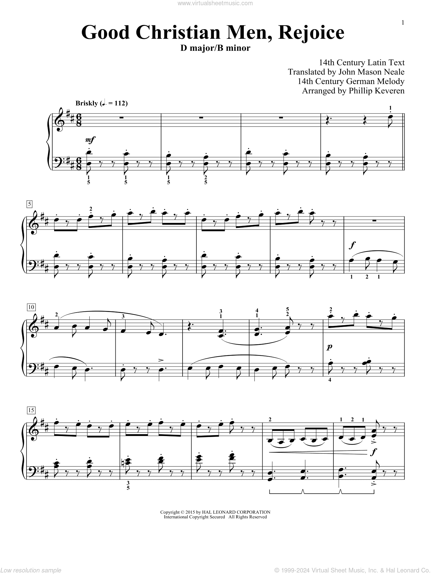Good Christian Men, Rejoice (arr. Phillip Keveren)