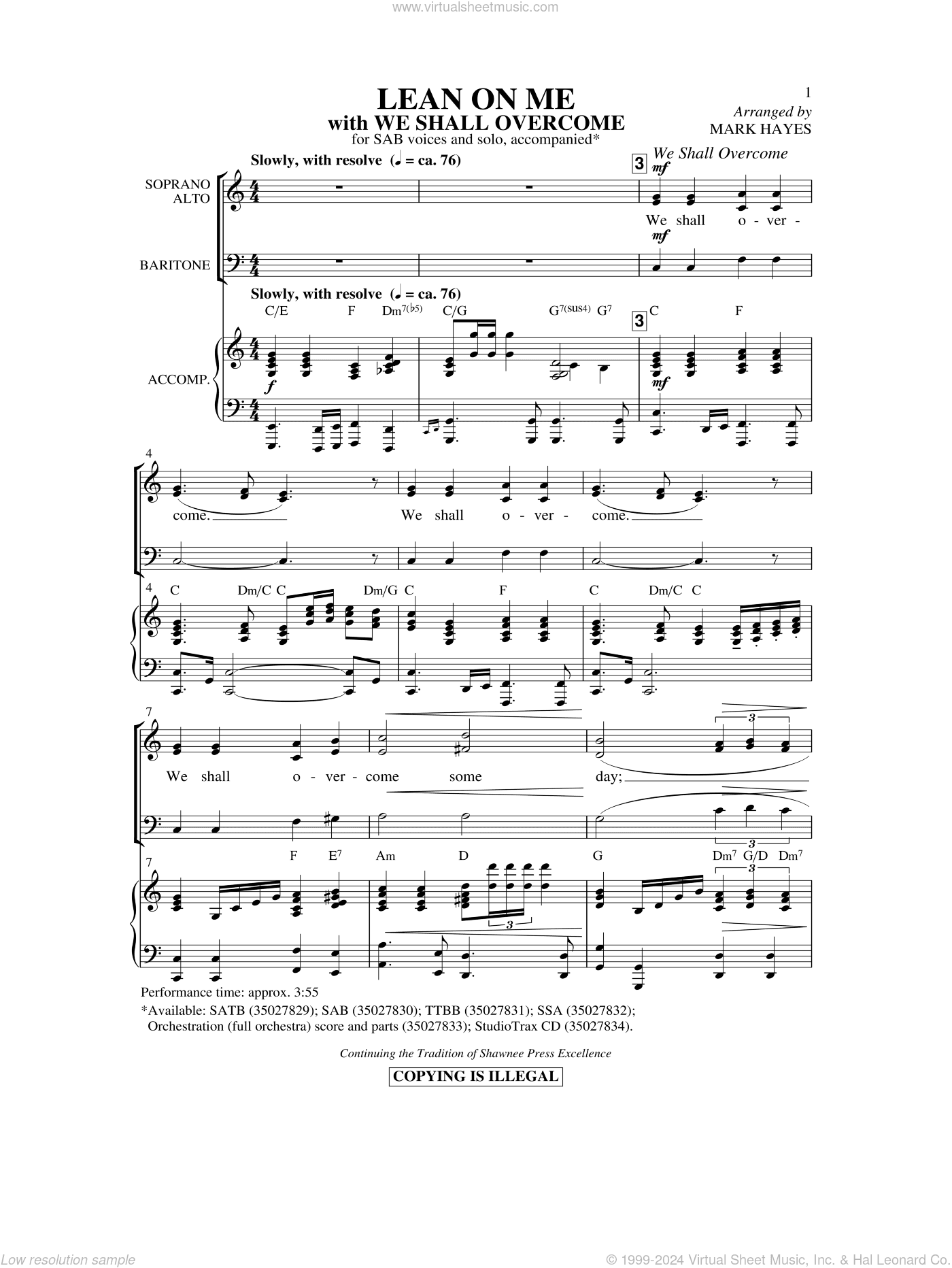 Lean On Me (with We Shall Overcome)
