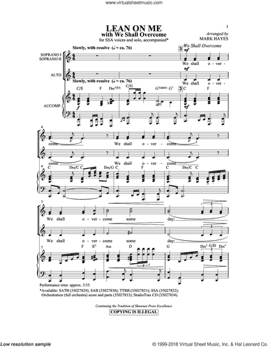Lean On Me (with We Shall Overcome)
