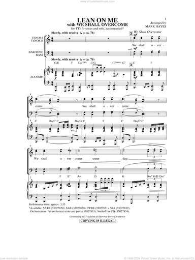 Lean On Me (with We Shall Overcome)