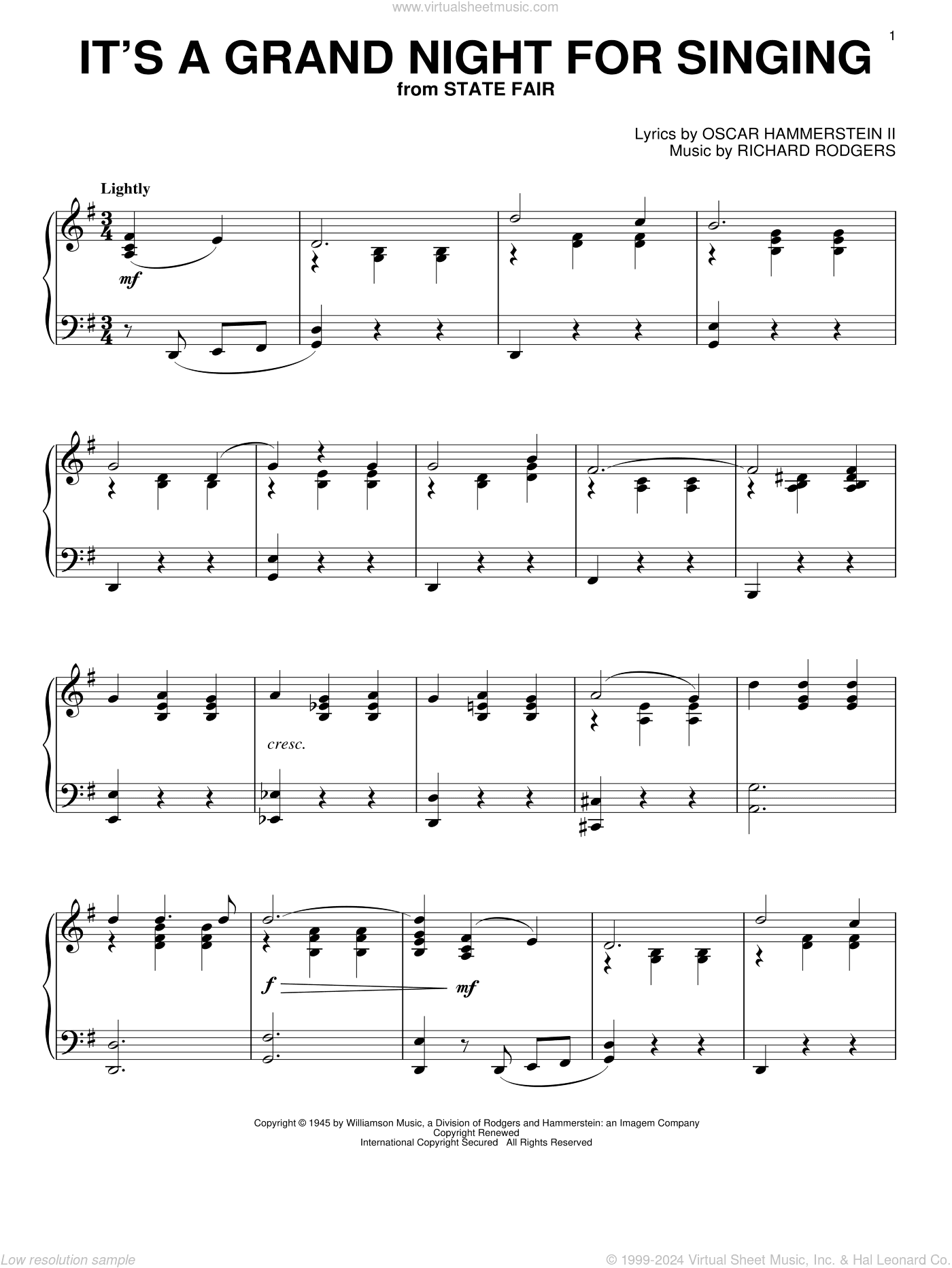 It's A Grand Night For Singing
