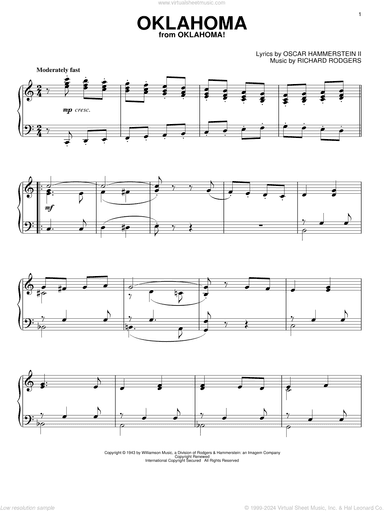 Oklahoma (from Oklahoma!), (intermediate)