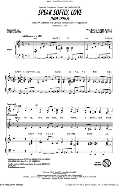 Speak Softly, Love (Love Theme)