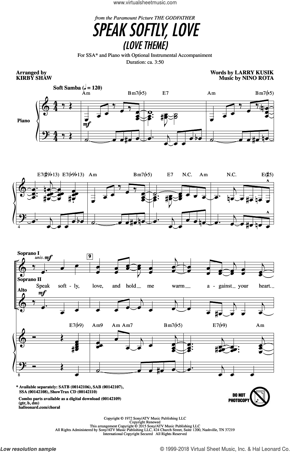 Speak Softly, Love (Love Theme)