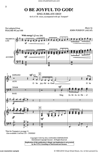 O Be Joyful To God! (Sing Jubilate Deo!)