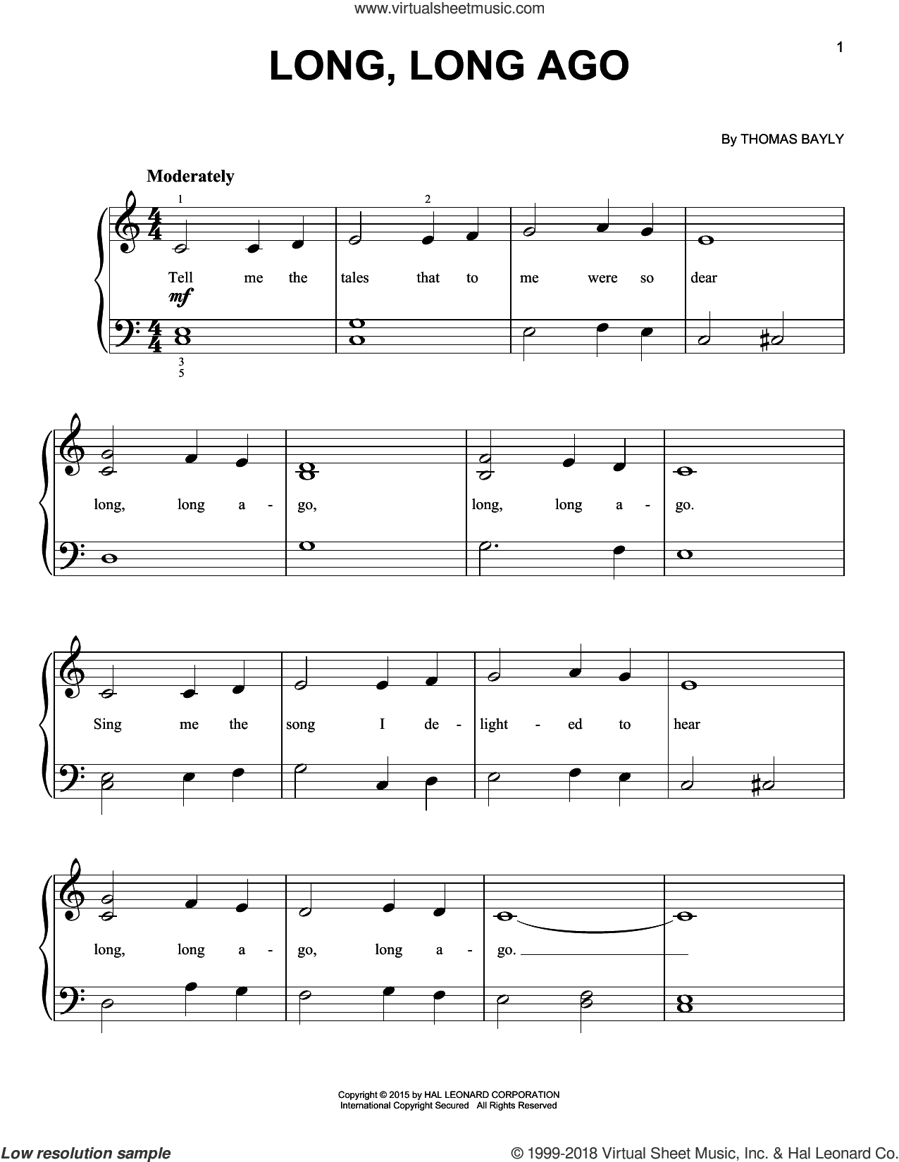 Long, Long Ago, (beginner)