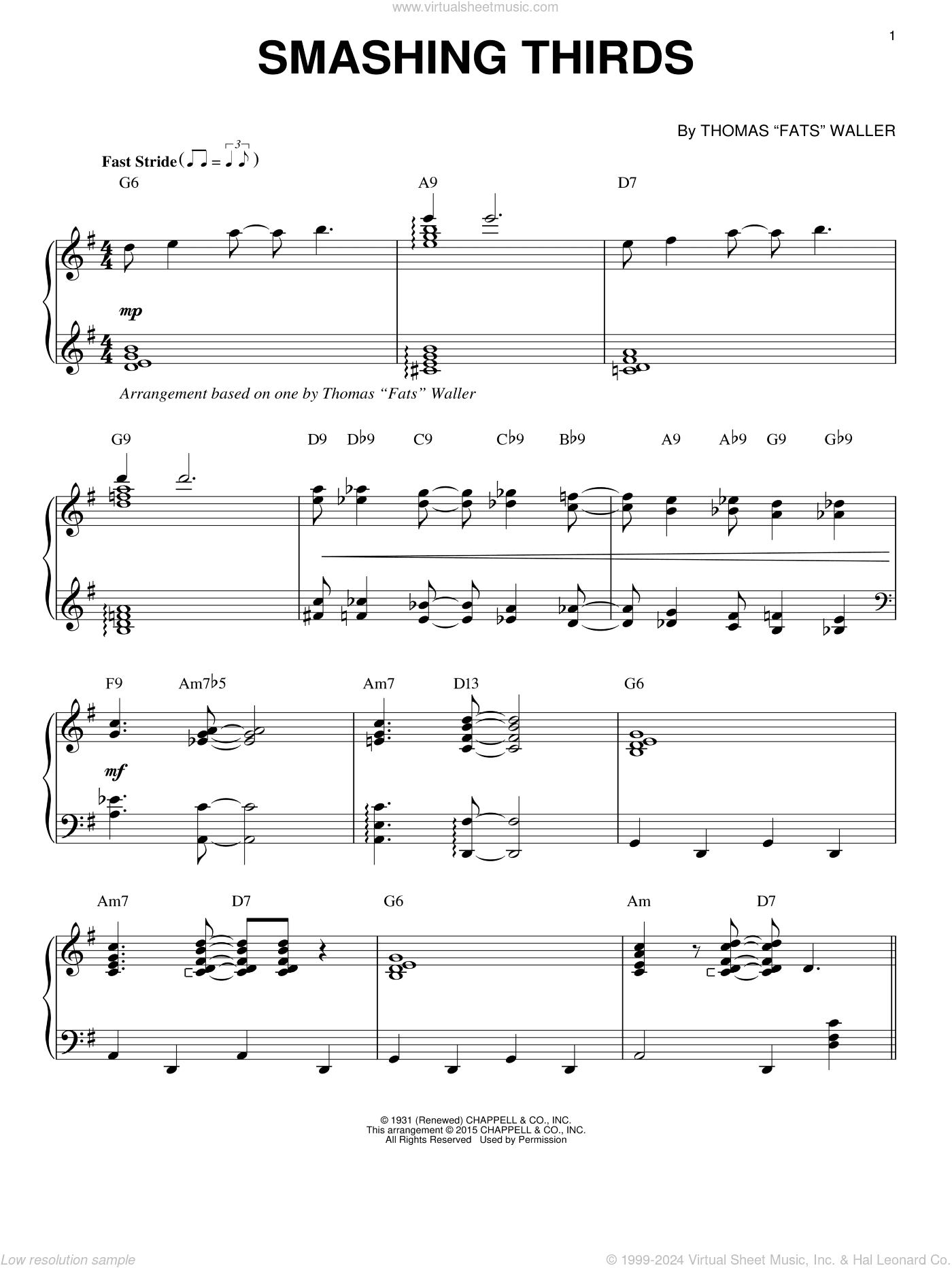 Smashing Thirds [Stride version] (arr. Brent Edstrom)