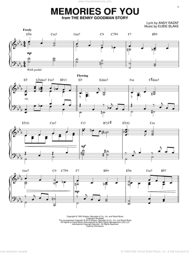 Memories Of You [Stride version] (arr. Brent Edstrom)
