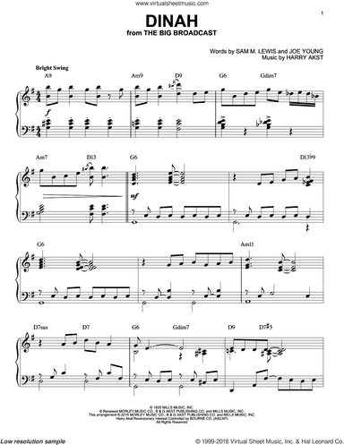 Dinah [Stride version] (arr. Brent Edstrom)