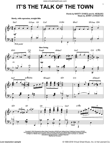 It's The Talk Of The Town [Stride version] (arr. Brent Edstrom)