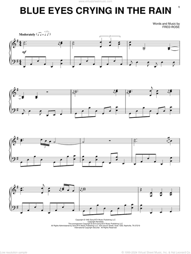 Blue Eyes Crying In The Rain, (intermediate)