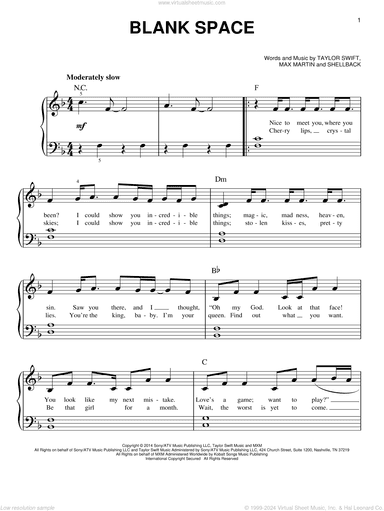 Blank Space, (beginner)