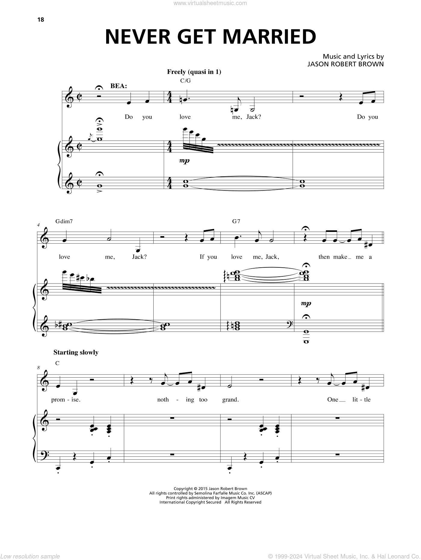 Never Get Married (from Honeymoon in Vegas)