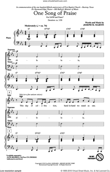 One Song Of Praise