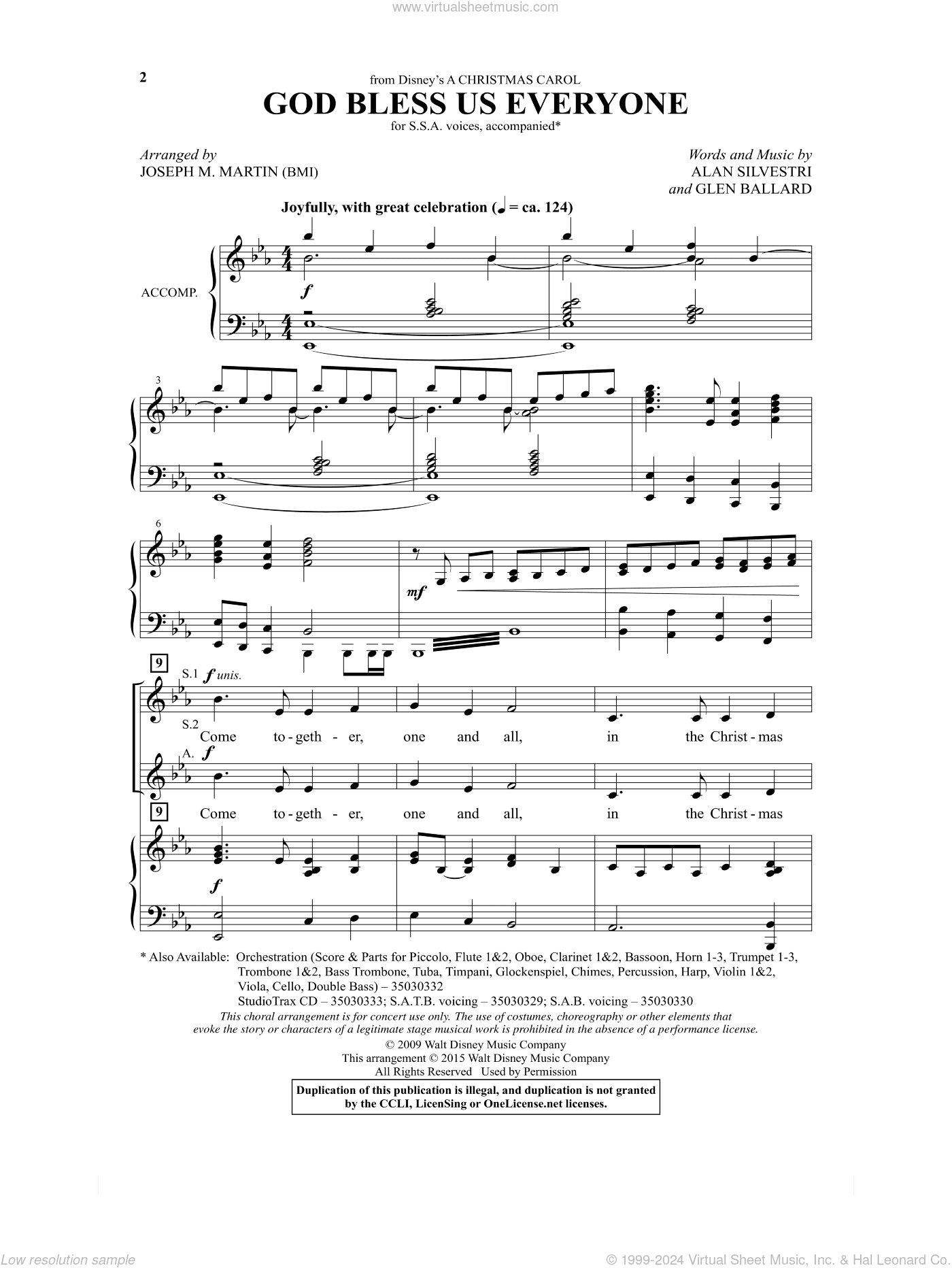 God Bless Us Everyone (from Disney's A Christmas Carol) (arr. Joseph M. Martin)
