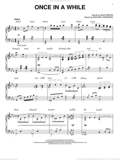 Once In A While [Jazz version] (arr. Brent Edstrom)