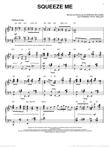 Squeeze Me [Stride version] (arr. Brent Edstrom)