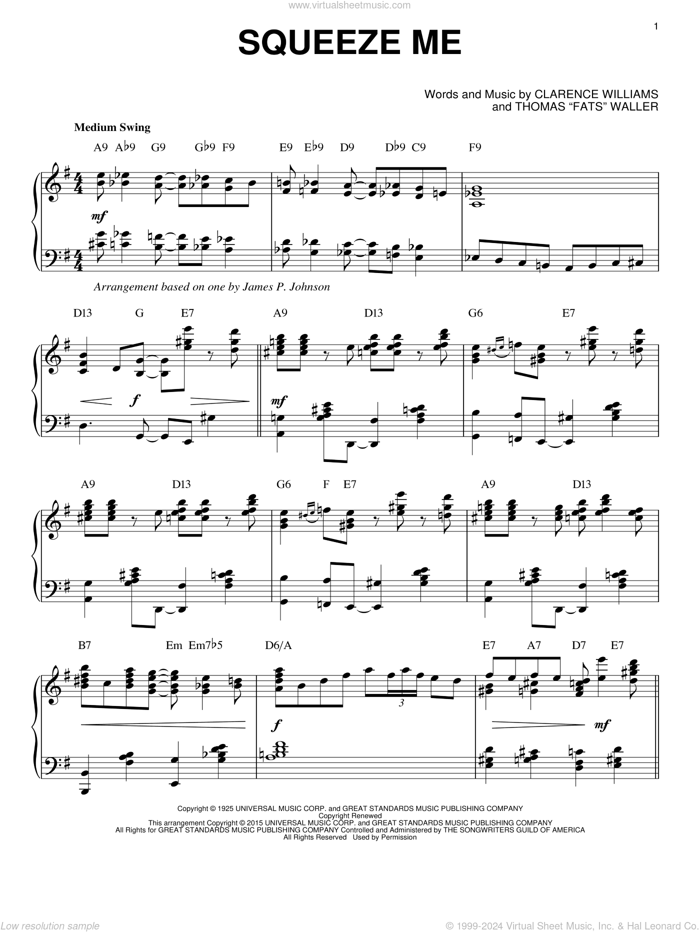 Squeeze Me [Stride version] (arr. Brent Edstrom)