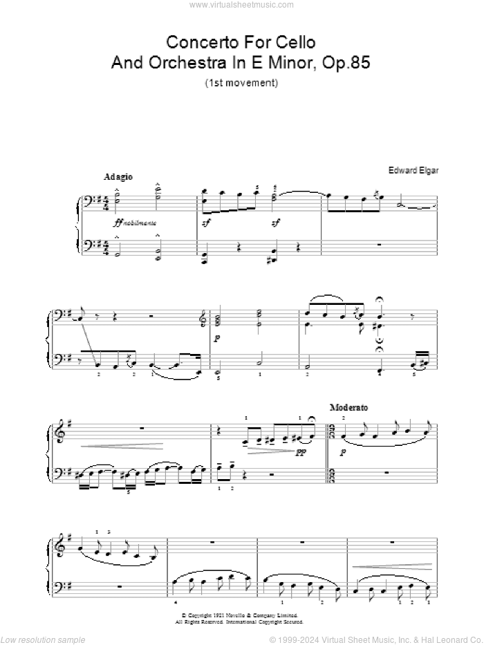 Concerto For Cello And Orchestra In E Minor, Op.85