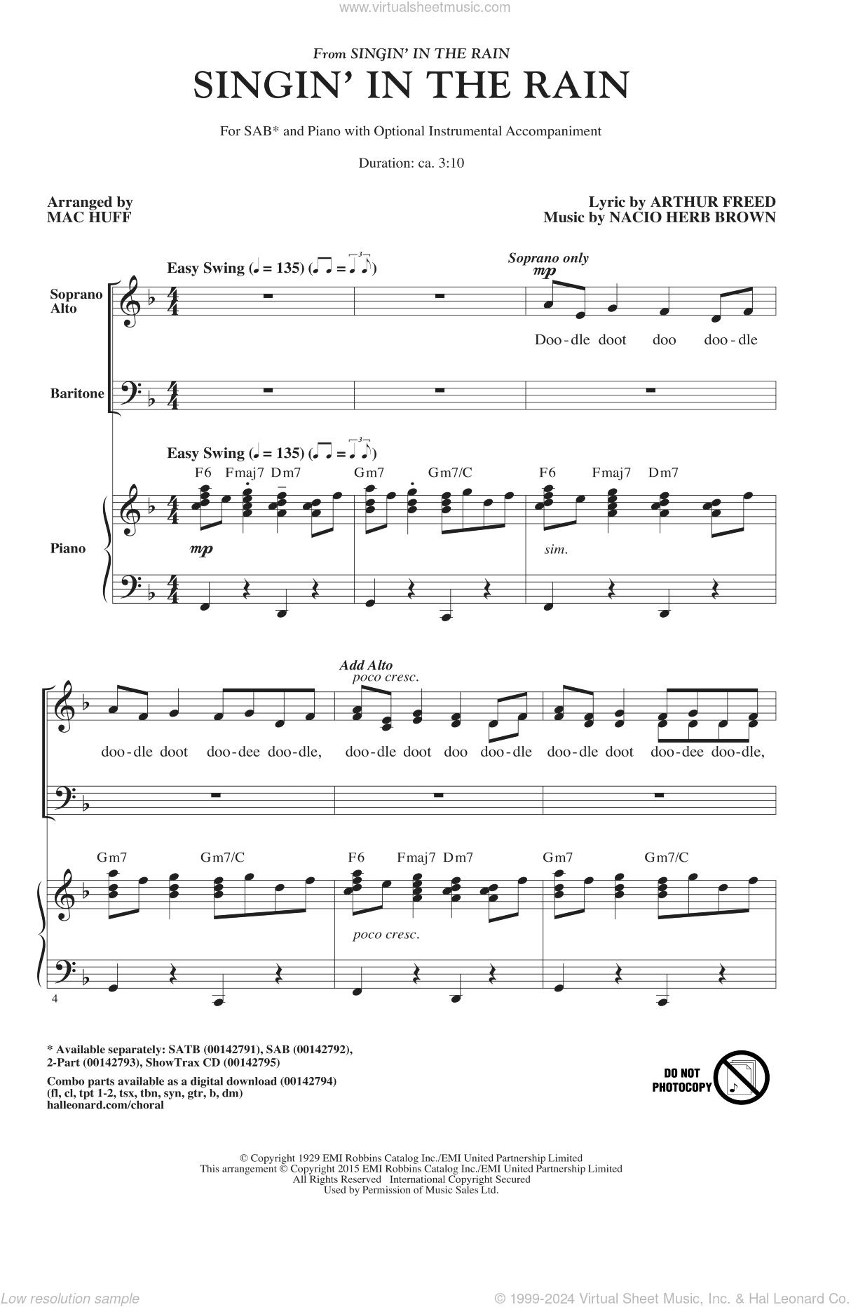Singin' In The Rain (arr. Mac Huff)