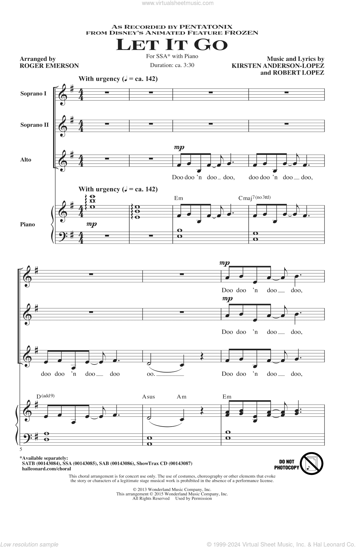 Let It Go (from Frozen) (arr. Roger Emerson)