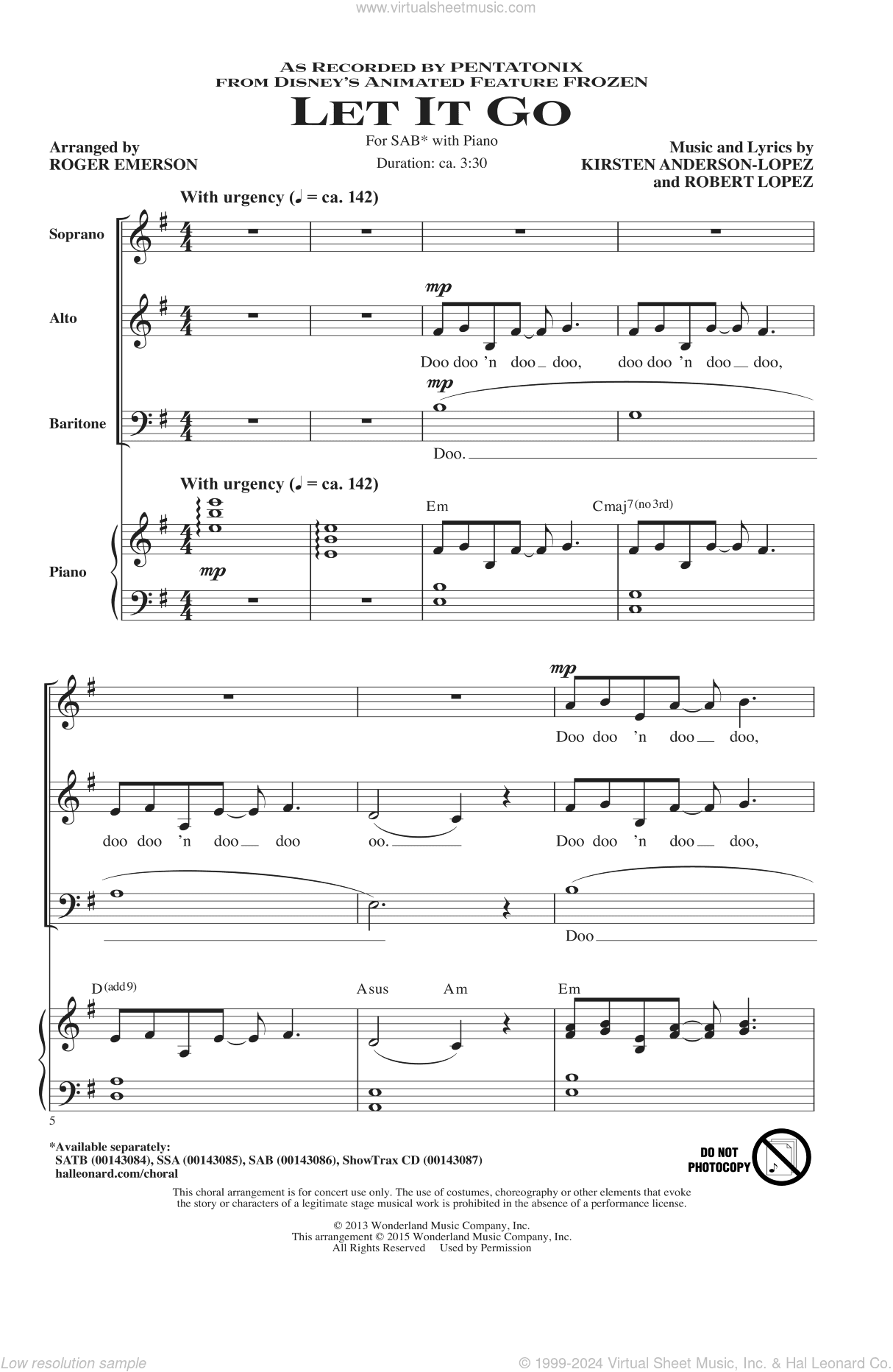 Let It Go (from Frozen) (arr. Roger Emerson)