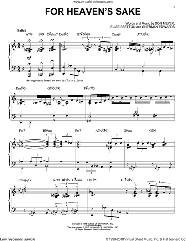 For Heaven's Sake (arr. Brent Edstrom)