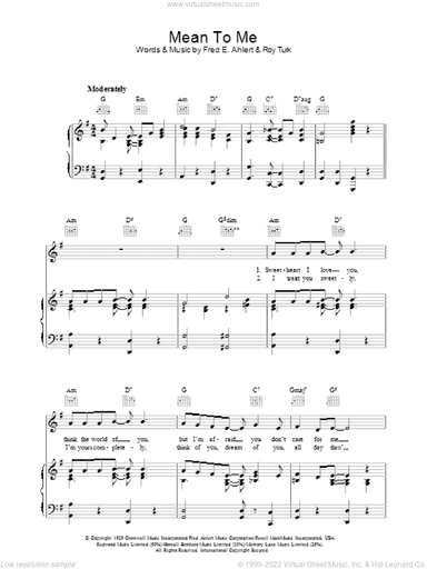 Mean To Me (from Love Me Or Leave Me)