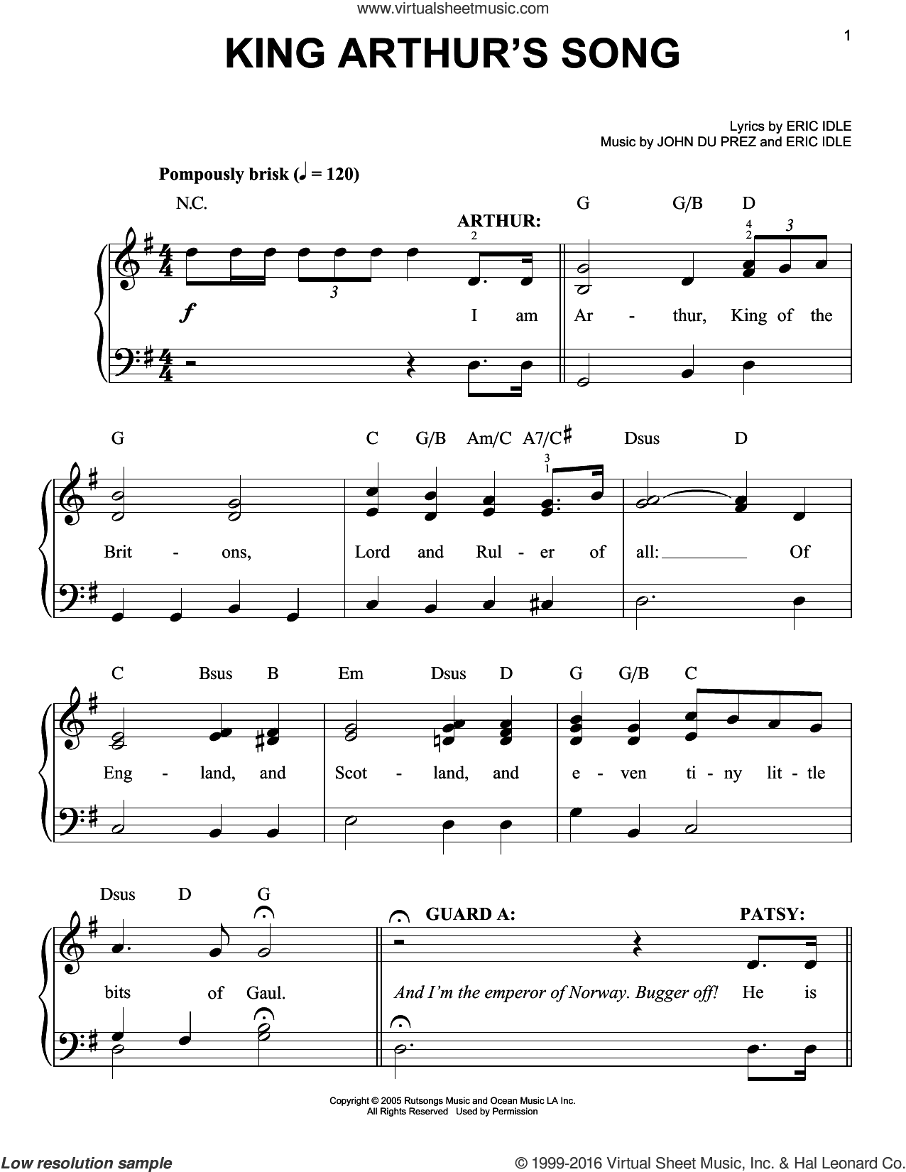 King Arthur's Song (from Monty Python's Spamalot)