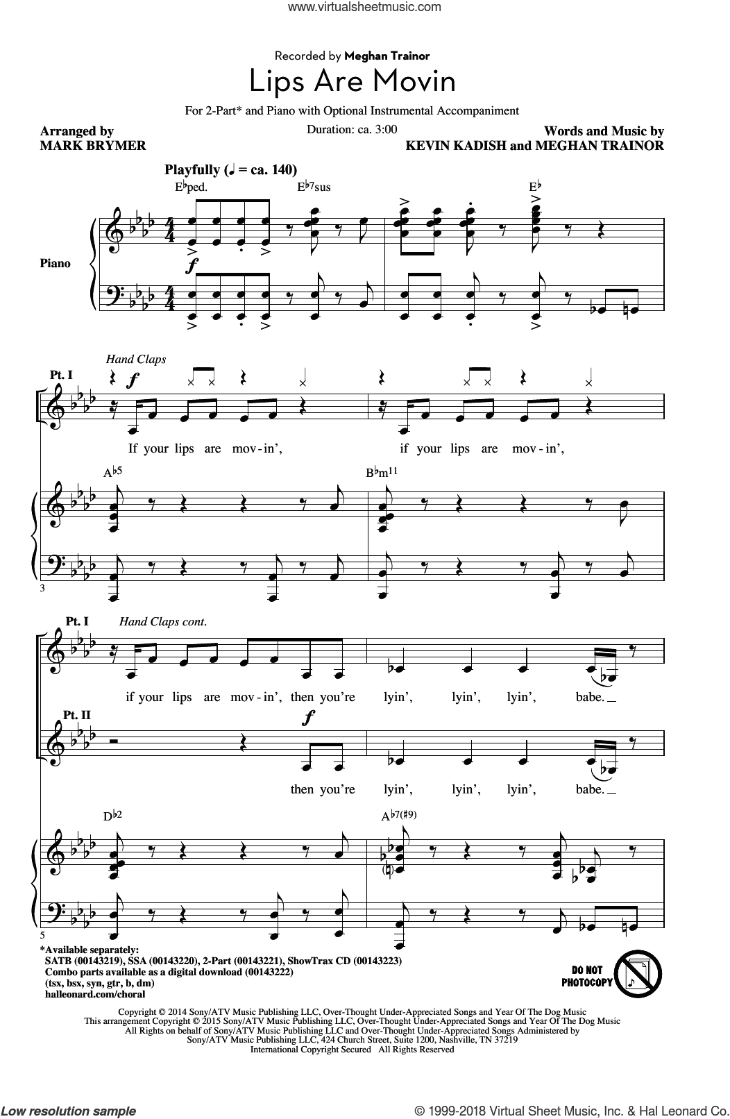 Lips Are Movin (arr. Mark Brymer)