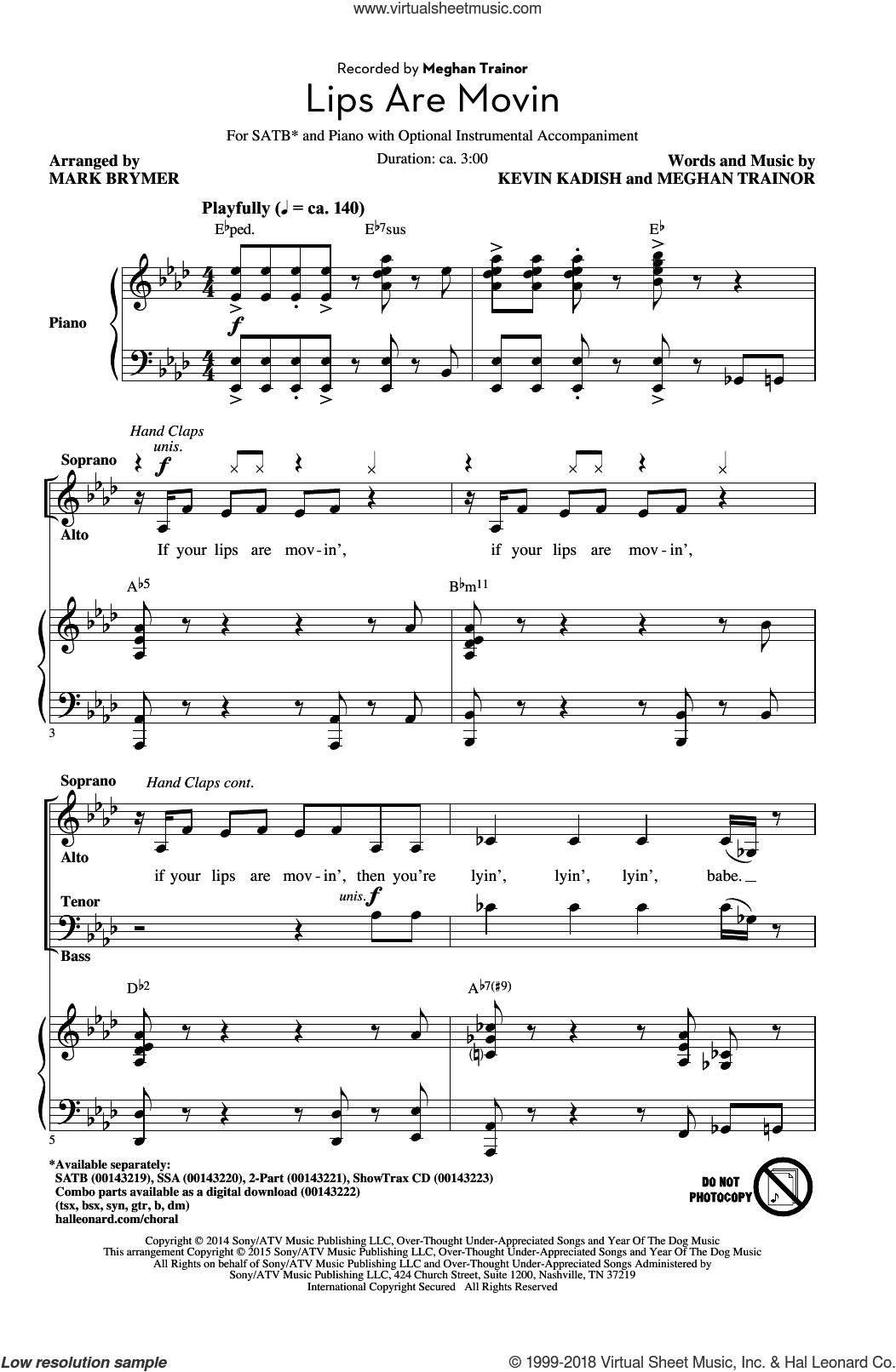 Lips Are Movin (arr. Mark Brymer)