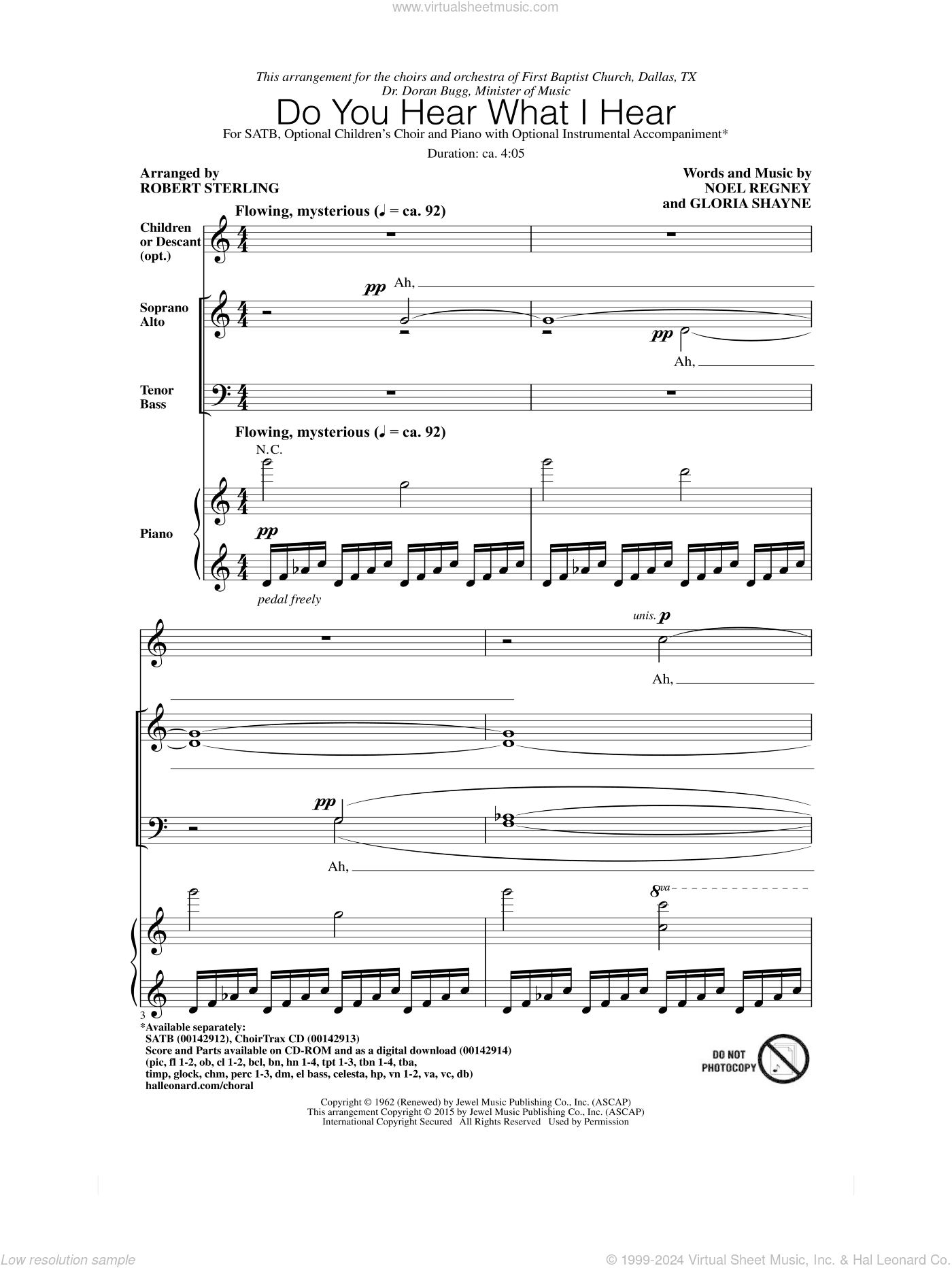 Do You Hear What I Hear (arr. Robert Sterling)