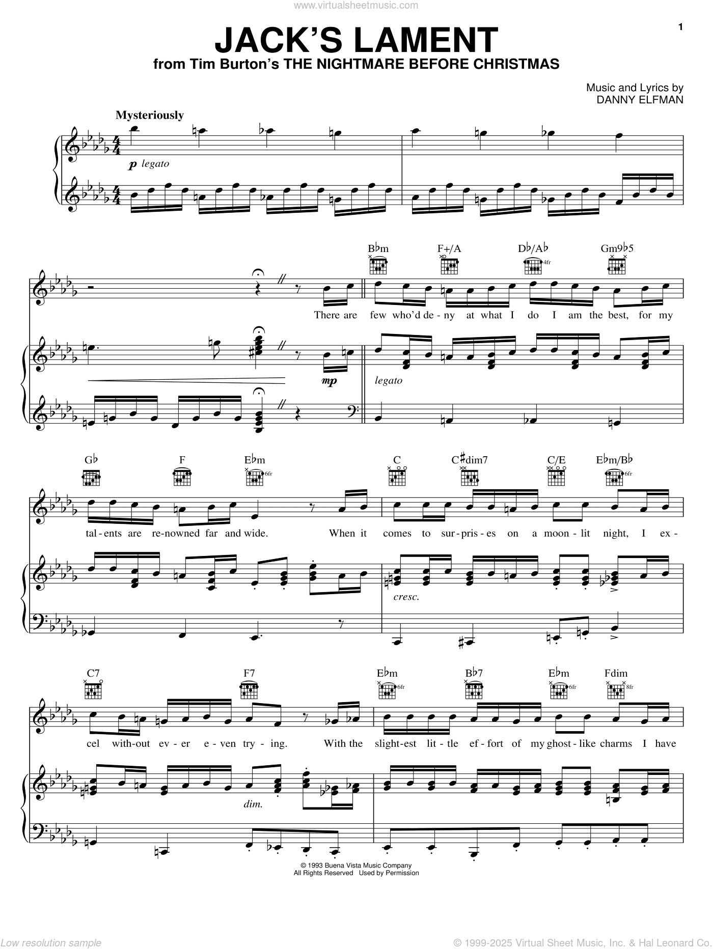 Jack's Lament (from The Nightmare Before Christmas)
