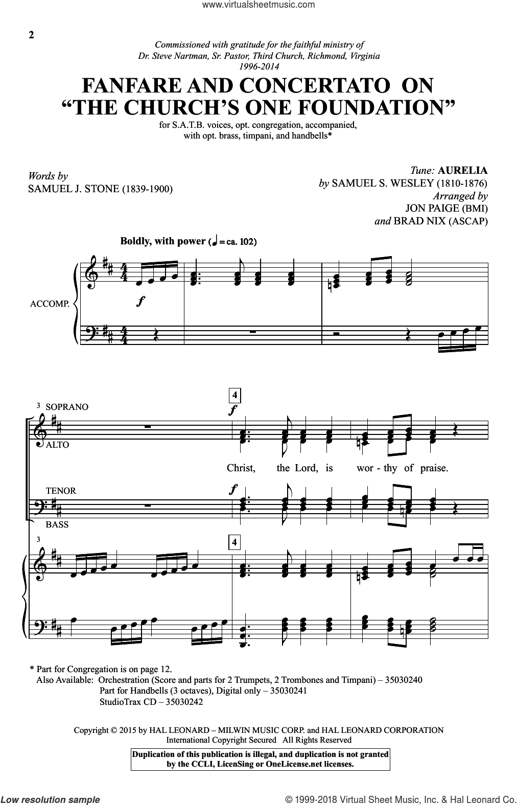 Fanfare and Concertato on "The Church's One Foundation"